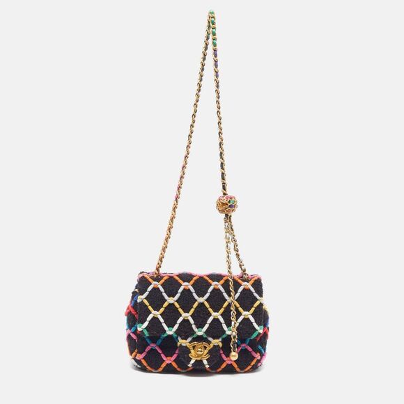 Chanel Handbags - Chanel Pearl Crush Mini Multicolor Tweed Square Flap Bag